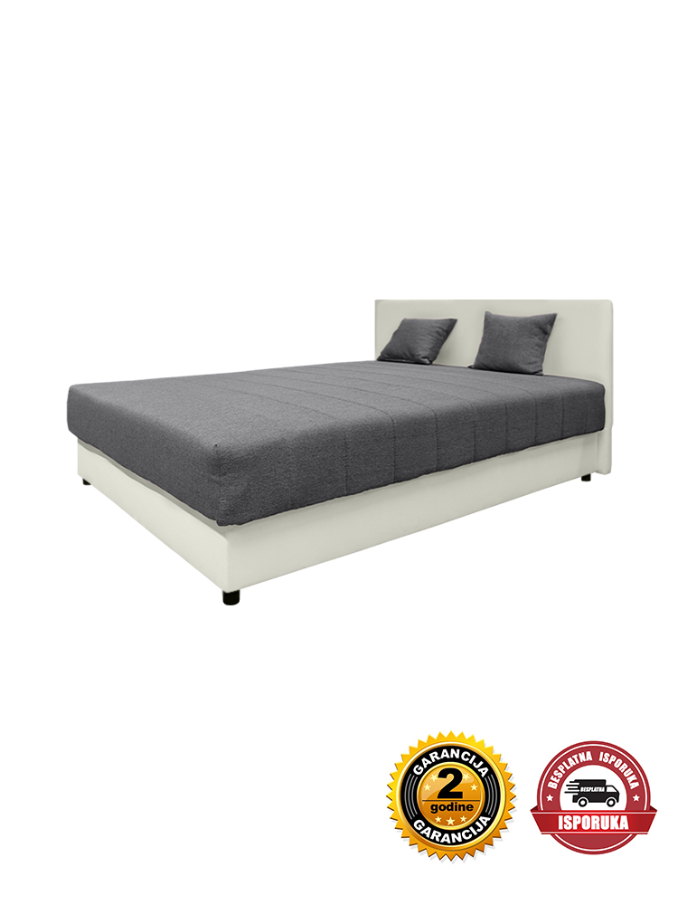 Francuski ležaj IVONA sivo-bela