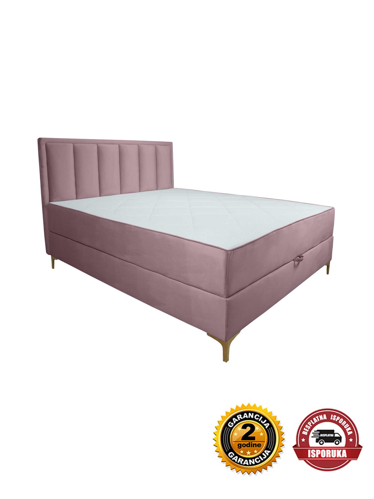 Francuski ležaj SOFT roze