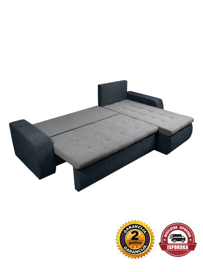 Ugaona garnitura BOKI siva-tamno siva