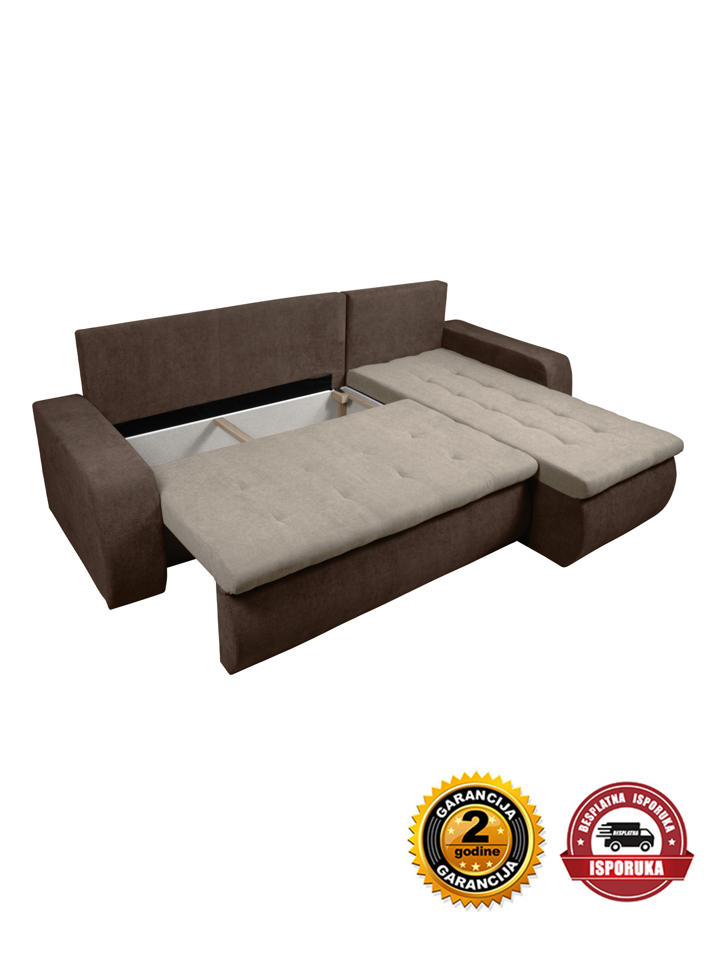 Ugaona garnitura BOKI braon-bež