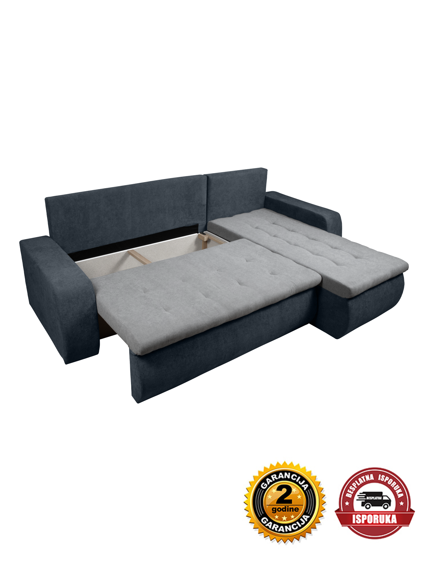 Ugaona garnitura BOKI siva-tamno siva