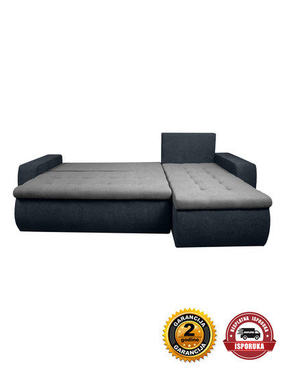 Ugaona garnitura BOKI siva-tamno siva