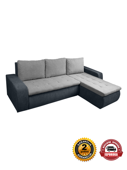 Ugaona garnitura BOKI siva-tamno siva