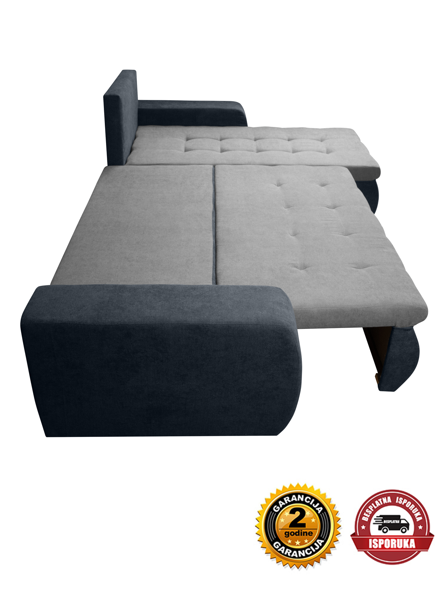 Ugaona garnitura BOKI siva-tamno siva