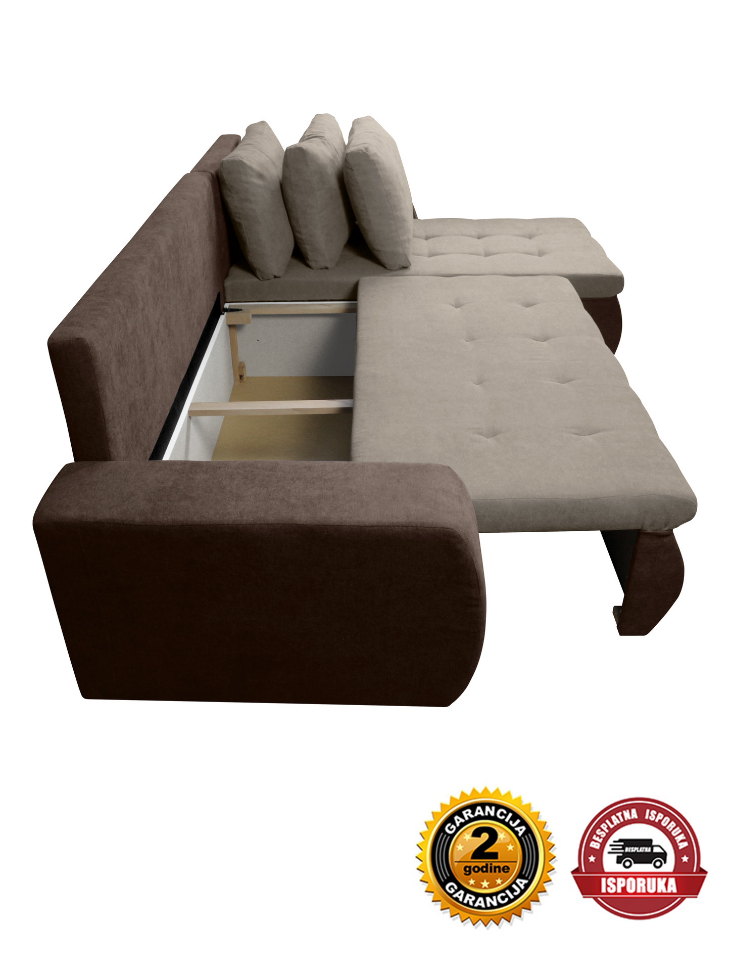 Ugaona garnitura BOKI braon-bež