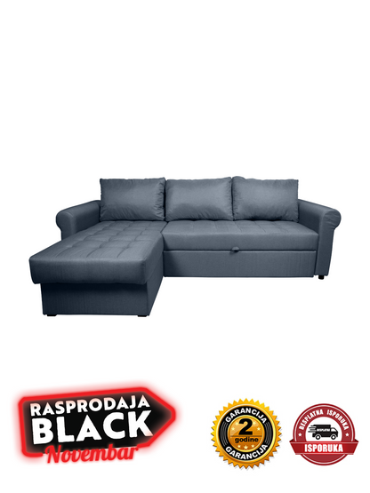 Ugaona garnitura CASABLANKA crna