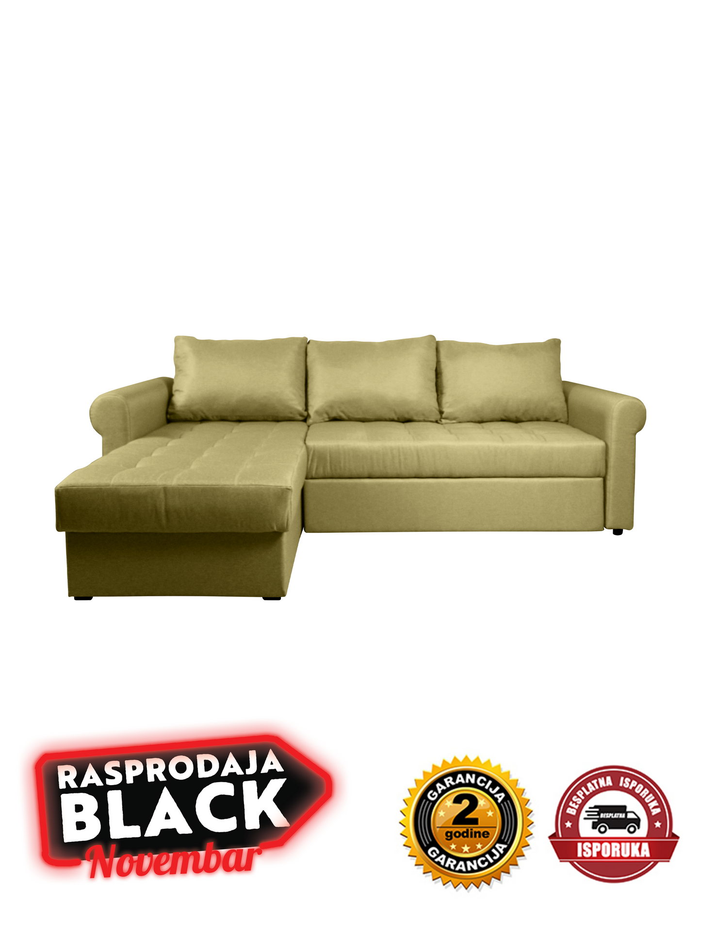 Ugaona garnitura CASABLANKA zelena