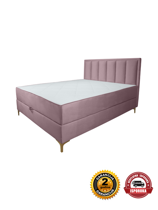 Francuski ležaj SOFT roze